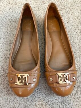 Tory Burch Royal Tan Patent Leather Ballet Flats, 8